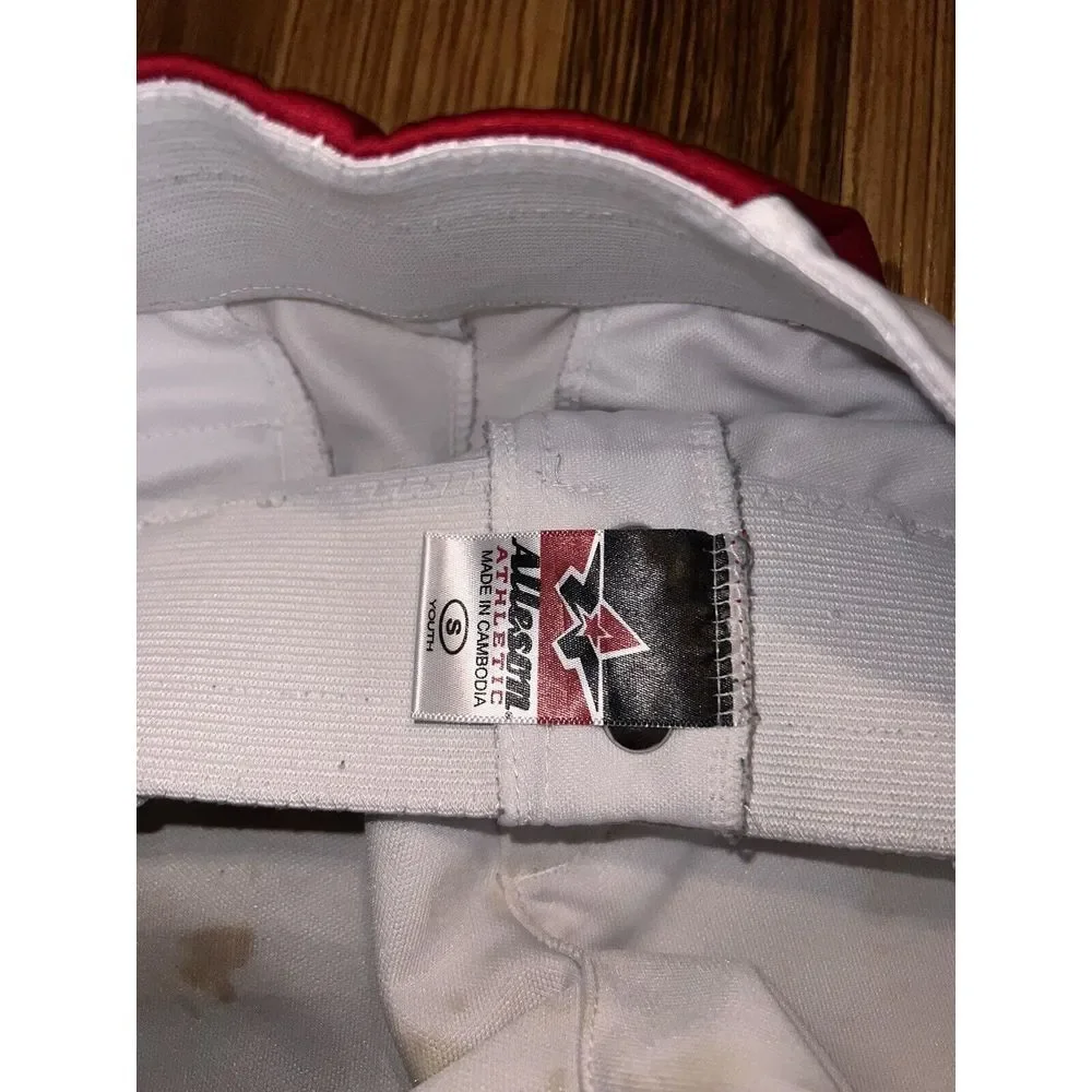 Alleson Athletic Baseball Pants White Gray Youth S Small Has Stains‎ Lot of 2